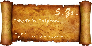 Sabján Zsigmond névjegykártya