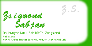 zsigmond sabjan business card